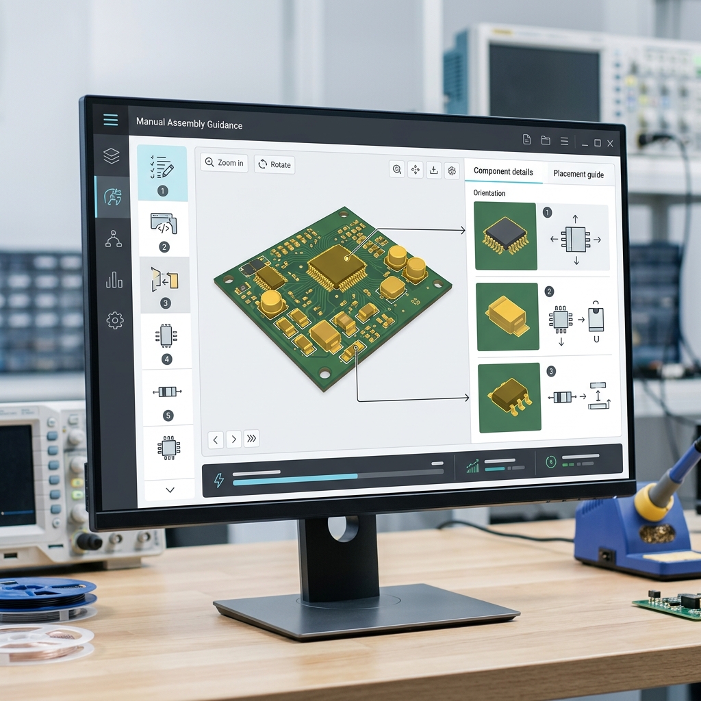 Giao diện phần mềm hỗ trợ lắp ráp PCB